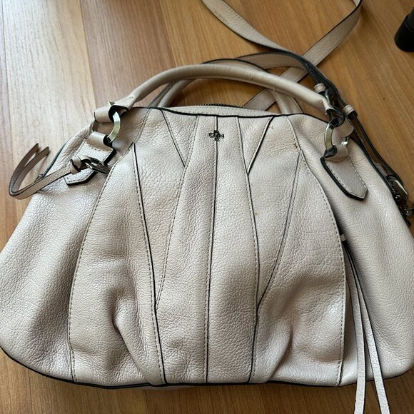 orYANY Trina Misty Rose Pebbled Italian Leather Satchel Handbag - Picture 8 of 13